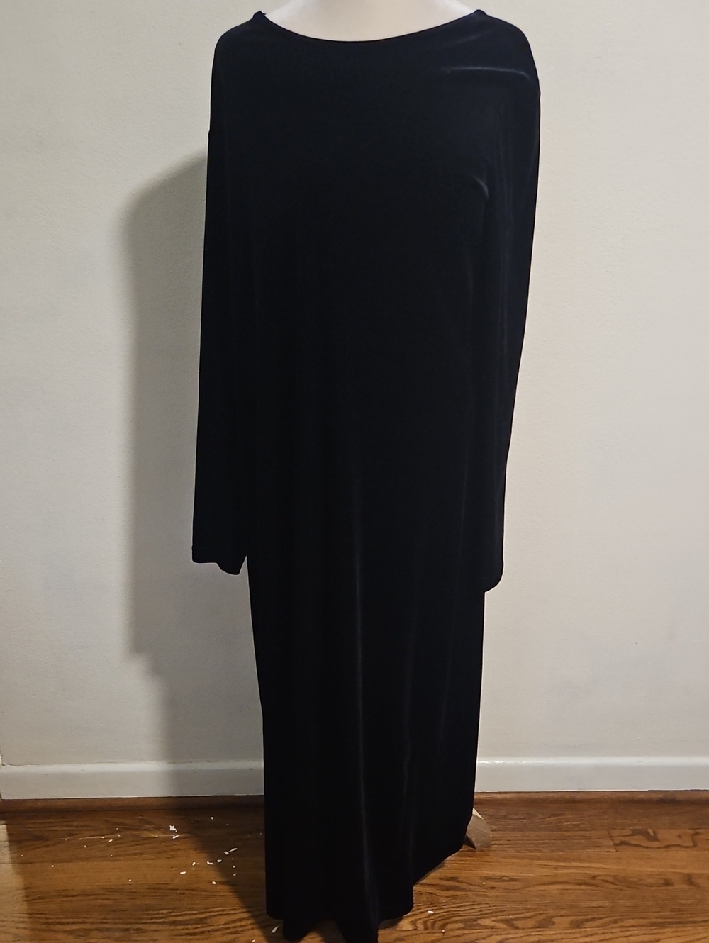 '90S Dressing Clio Black Velvet Maxi Dress Medium